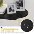 thumbnail image 7 of Small Side Table End Table - C-Shaped Wood Coffee Table TV Tray for Eating Couch Tables for Small Space, Living Room, (Black), 7 of 7