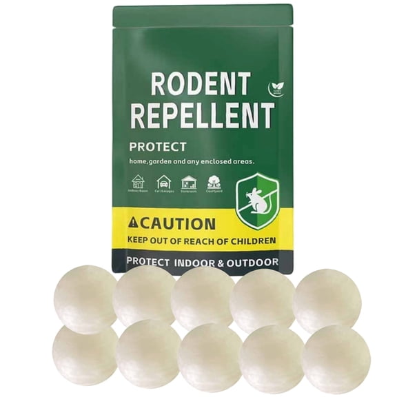 KingFurt Mouse Repellent Balls,Rodent Repellent Peppermint Balls,Mice Repellent Outdoor for for House, Garden, 10 pieces.