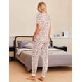 thumbnail image 5 of Ekouaer Pajamas for Women Set 2 Piece Lounge Set Short Sleeve Pjs Joggers Long Pants Sleepwear with Pockets, 5 of 6