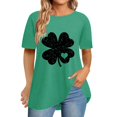 thumbnail image 2 of Pxiakgy Vente Chaude! T-Shirt Trèfle de la Saint-Patrick pour Femmes Chanceux Irlandais Manches Courtes T-Shirt Graphique Trèfle Mode Décontractée Col Rond Manches Courtes Imprimé Vert TG, 2 of 6
