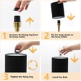 thumbnail image 3 of KUNJOULAM Modern Table Lamp, 17.3" Small Desk Light with Brass Metal Droplet Base, Black Cylinder Linen Drum Shade, Nightstand Lamp for Bedroom Living Room Nightstand Office, 3 of 8