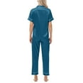 thumbnail image 5 of felwors Womens Pajamas Sets Comfy Cool Feeling Cotton Pajama Set Casual Soft Sleepwear Nightwear Loungewear Blue, XL, 5 of 8