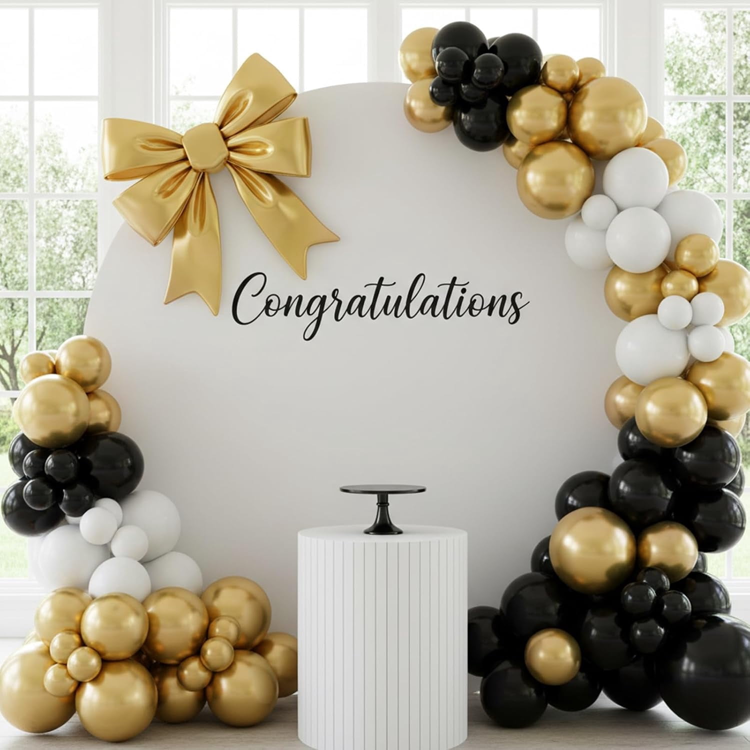 Burculy 129pcs Metallic Gold Balloons Different Sizes 18 12 10 5 Inch, Latex Balloon Garland Arch Kit for Party Graduation Wedding Holiday Happy Birthday Decoration