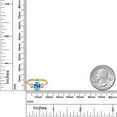 thumbnail image 6 of Gem Stone King 1.80 Ct Oval Checkerboard Swiss Blue Topaz Pink Lab Grown Diamond 18K Yellow Gold Plated Silver Ring, 6 of 6