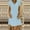 Light Blue, variant on Kiplyki Women's Summer Dresses 2024 Loose V-Neck Solid Short Sleeve And Linen Dress