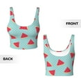 thumbnail image 5 of Haiem Watermelon Pattern Womens Sports Bra - U Neck Padded Low Impact Yoga Bra Workout Crop Top Gym Moisture-Wicking Workout Vest -Medium, 5 of 9