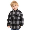 thumbnail image 6 of Wonder Nation Toddler Boys' Plaid Shacket with Long Sleeves, Sizes 12M-5T, 6 of 6