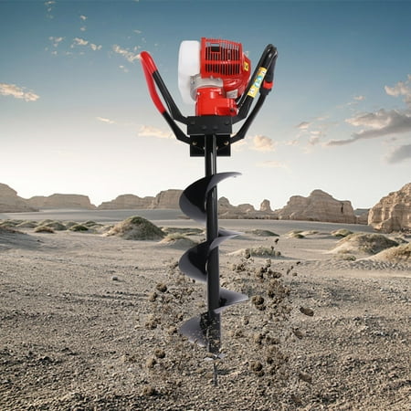 

Miumaeov 43cc Auger Post Hole Digger Gas Powered 1.7HP 2 Stroke Post Hole Auger Earth Auger with 8 Auger Drill Bit for Farm Garden Plant