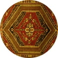 thumbnail image 1 of Ahgly Company Indoor Round Persian Yellow Traditional Area Rugs, 5' Round, 1 of 4
