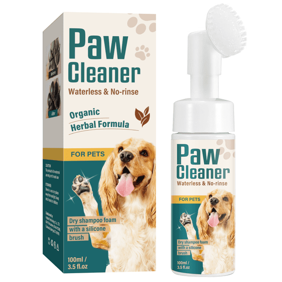 Dog Paw Cleaner, Waterless Paw Cleaner for Dogs with Detachable Brush Head, No-Rinse Natural Dog Paw Washer, Portable Pet Paw Cleaner, Effective Cleaning for Dog and Cat Paw
