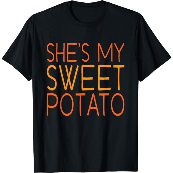 Shes My Sweet Potato I Yam Set Thanksgiving Couples Matching T-Shirt Black Small