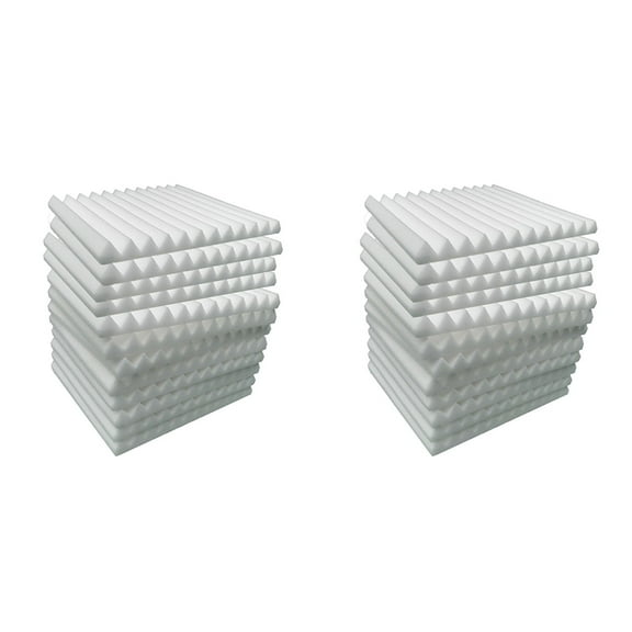 Acoustic Foam Panels 24 Pcs, Soundproof Wall Panels 30x30x5cm, High Density Sound Absorbing Panel for Walls White