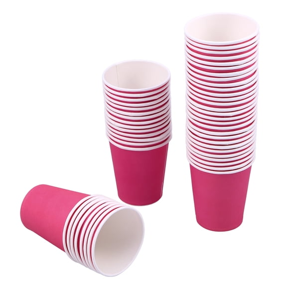 Soimiss Red Disposable Paper Cups for Drinking Safe Material Great for Parties and Gatherings 50 Pieces