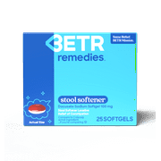 BETR Remedies Stool Softener Laxative, for Constipation, Docusate Sodium 100 mg, 24 Softgels