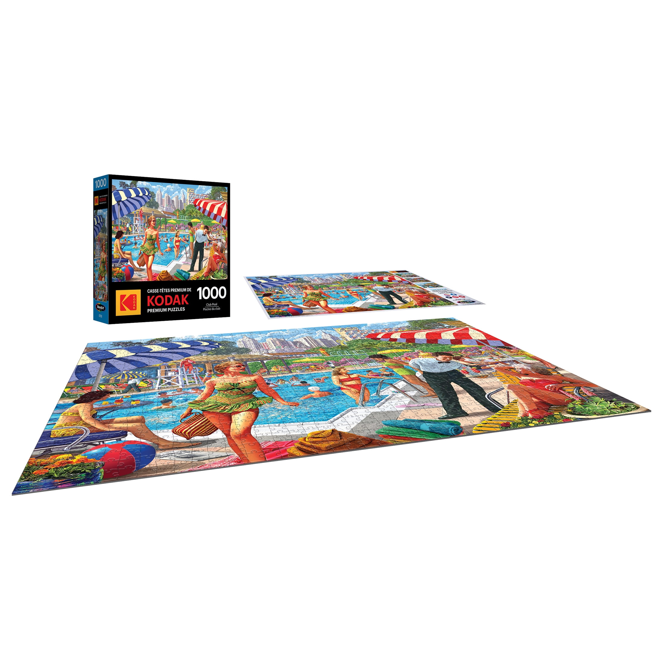 RoseArt - Kodak Premium 1000 pièces -Piscine du club - Puzzle à emboîter pour adultes