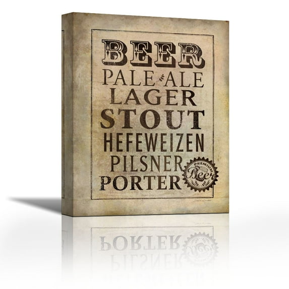 Vintage Beer - Contemporary Fine Art Giclee on Canvas Gallery Wrap - wall décor - Art painting - 24 x 32 Inch - Ready to Hang