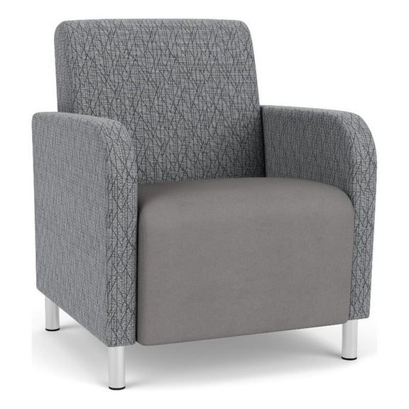 Siena Reception Reception Guest Chair / Brushed Steel Legs / Gray / Gray