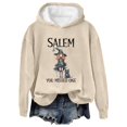 thumbnail image 2 of YVNAURA Women's Halloween Pullover Hoodie Witch Graphic Long Sleeve Crew Neck Round Neck Oversized Vintage Girls Trip Casual Tops Fall Outfits for Women Cozy, Beige,XL, 2 of 4