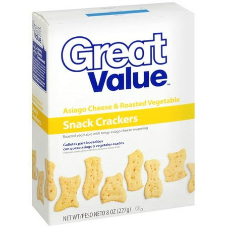 Great Value Asiago Cheese & Roasted Vegetable Snack Crackers, 8 Oz.