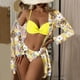 thumbnail image 2 of MKLEKYY Trajes De Baño Hombre Natacion Women High Waist Bikinis 2023 Sexy 3 Piece Bikini Set Cover Up Swimsuit For Women Long Sleeve Push Up Swimwear Beach Wear Bathing Suit, 2 of 5