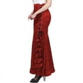 thumbnail image 4 of Women‘s Retro Lace-Up Drawstring Tiered Ruffle Maxi Long Mermaid Pencil Skirt, 4 of 6