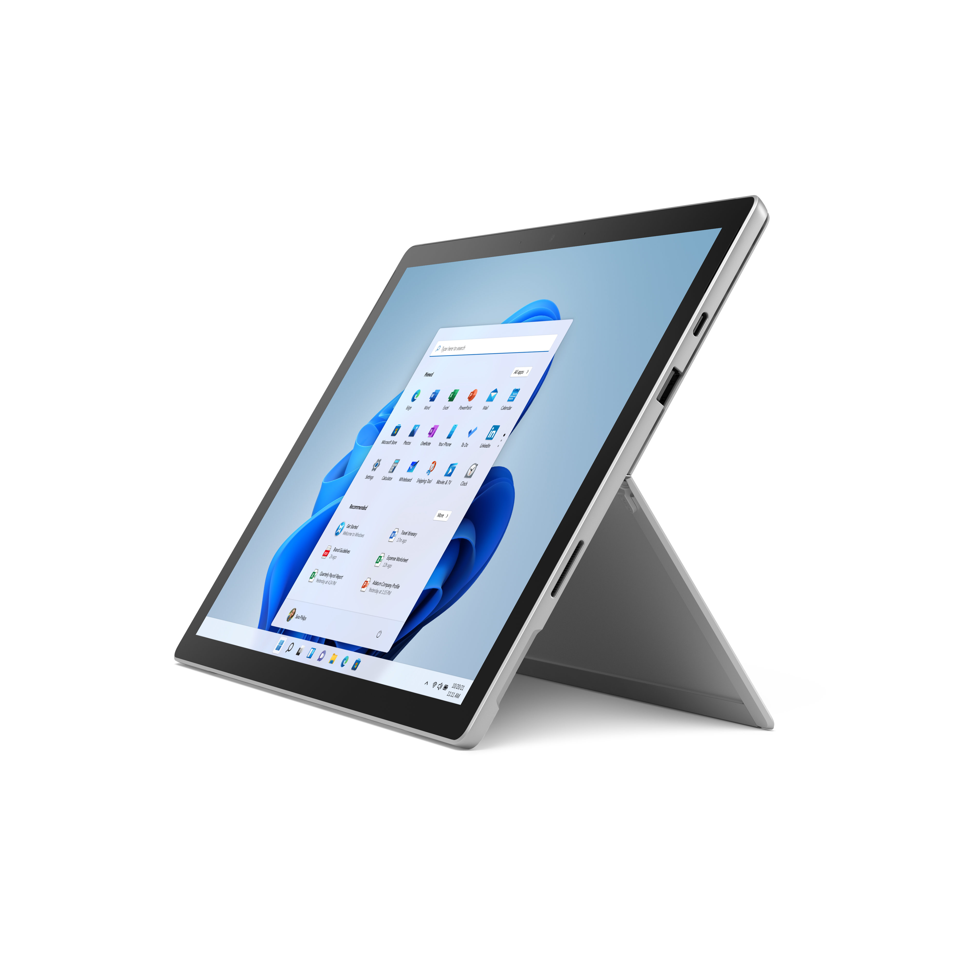 Microsoft Surface Pro 7+ 2-In-1, 12.3" Touch Screen, Intel Core i3, 8GB RAM, 128GB SSD, Windows 11 Home, Platinum, with Black Type Cover - image 5 of 8
