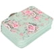 thumbnail image 3 of Estuche para lápices con estampado de rosas, cremallera multicapa, 252 ranuras, bolsillo de almacenamiento portátil para bolígrafos (fondo verde rosa), 3 of 14