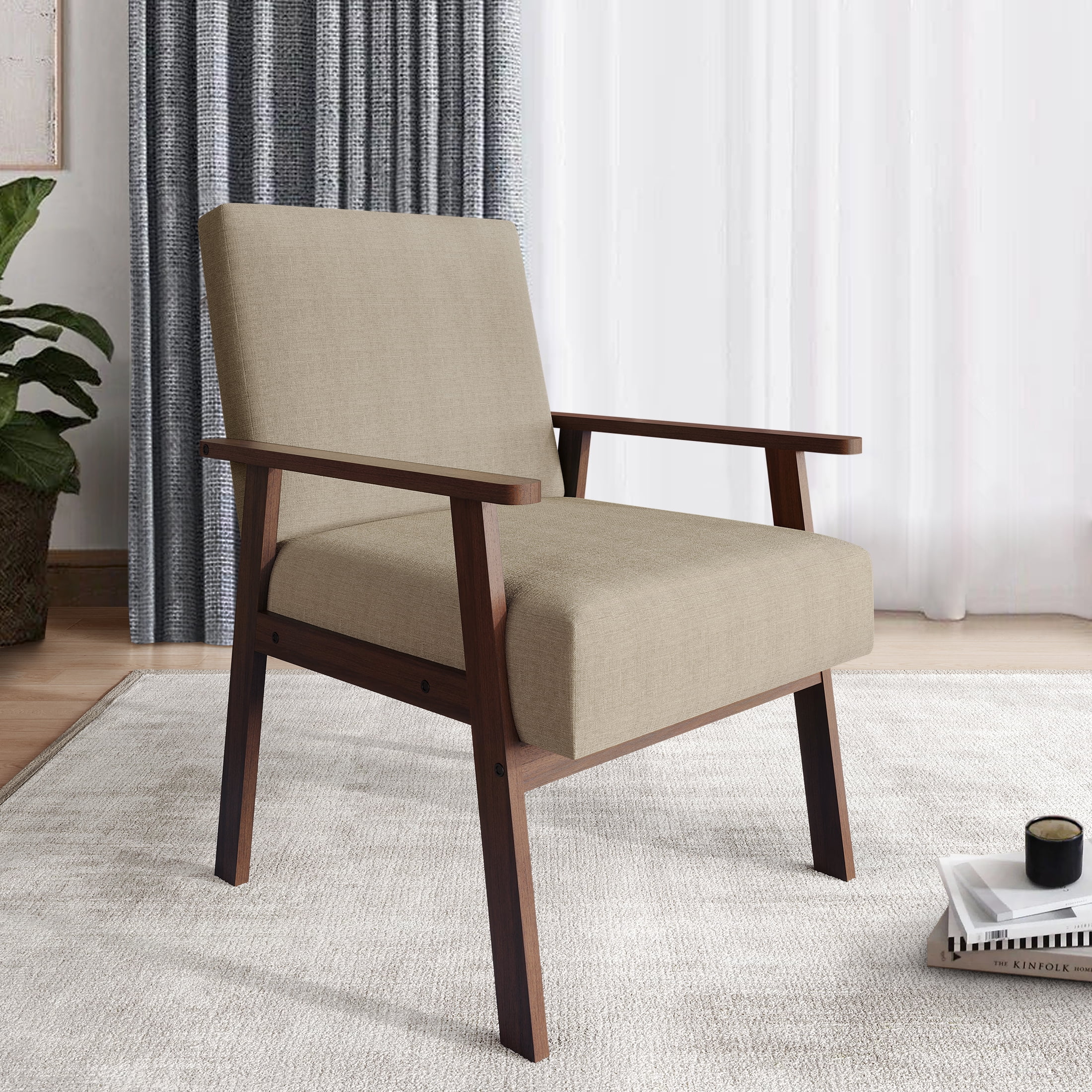 Castle Place Contemporary Accent Chair, Beige