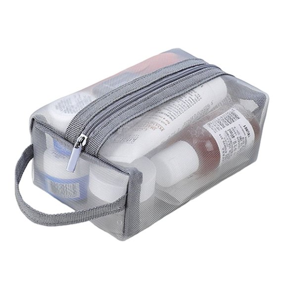 Portable Men Home Clear Handle Transparent Large Capacity Makeup Pouch Travel Organizer Toiletry Bags Shaving Bag Cosmetic Bag Makeup Bag SMALL