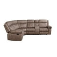 thumbnail image 3 of Benjara Sectional Sofa with Manual Reclining and USB Port, Taupe Brown, 3 of 5