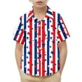 thumbnail image 2 of MKOSPLRT Kids American Flag Button Down Shirts Short Sleeve Lapel Collar Lounge Shirts Cute Stars Striped Graphic Tees 2-15 Years, 2 of 9
