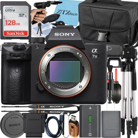 Sony a7 III Mirrorless Camera + Case + 128GB Memory Card + Tripod + ZeeTech Cloth