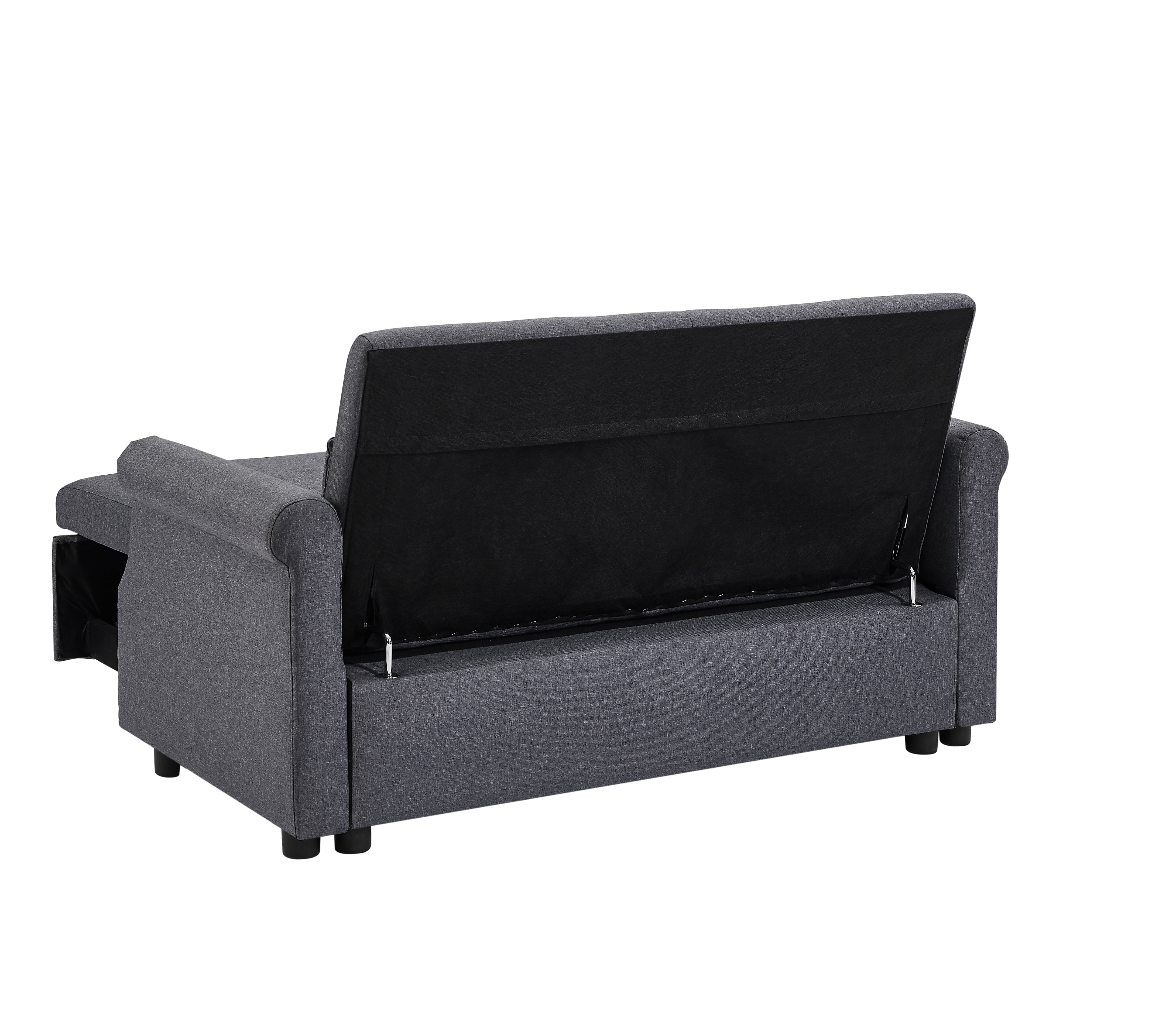 Momspeace 55" Futon Sofa Bed, Modern Loveseat Convertible Pull out Sofa Bed 2 Seater Sleeper Sofa Couch with Adjustable Backrest - Dark Gray