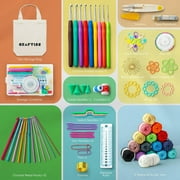 Craftiss Crochet Kit for Beginners, 158 pcs with 16 Colors of Acrylic Yarn Skeins, 1300 Yards Total – Learn to Crochet Kit for Adult Beginner