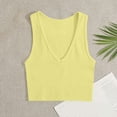 thumbnail image 2 of Wlynlyn Tank Tops for Women Deep V Neck Crop Top Sleeveless Shirts Ribbed Knit Going out Tops Slim Fitted Basic Tees, 2 of 4