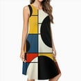thumbnail image 2 of Mondrian Inspired Dress Loose Women'S Dress Beach Dresses With Pockets Dresses For Womens, 2 of 4