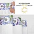 thumbnail image 5 of Wisteria No Hook Shower Curtain with Snap in Liner Spring Watercolor Light Purple Floral Purple Plaid Waterproof Bathroom Shower Curtain with See Through Top Window for Bathtub 60" x 72", 5 of 9
