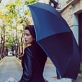 thumbnail image 4 of The Inversa Large 48" Inversa Self Standing Windproof Inverted Reversible Umbrella, Double Layer Canopy Lightweight Travel Umbrella For Women and Men, Portable Umbrella Reverse Close - Royal Blue, 4 of 10