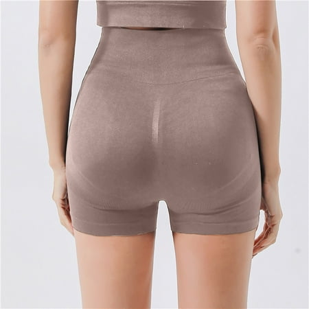 WMTBSRSW Womens Biker Shorts Elastic Seamless High Waisted Workout Gym Shorts Tummy Control Quick Drying Breathable Running Yoga Shorts