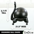 thumbnail image 2 of CanDo® Ball Chair - Plastic - Mobile - with Back - Adult Size - with Green Ball, 2 of 6