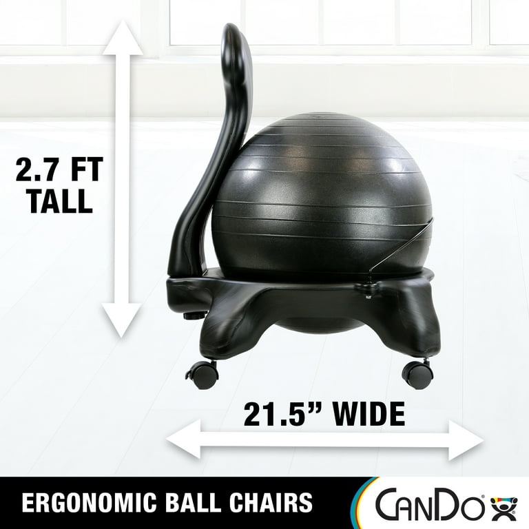 CanDo Ball Chair - Plastic - Mobile - with Back - Adult Size - with Red Ball CanDo Ball Chair - Plastic - Mobile - with Back - Adult Size - with Red Ball
