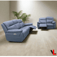 thumbnail image 1 of Levoluxe Regent Ensemble de 2 Pcs Canapé Inclinable Électrique et Causeuse avec Appuie-Têtes Électriques en Bleu Jaxxon, 1 of 23