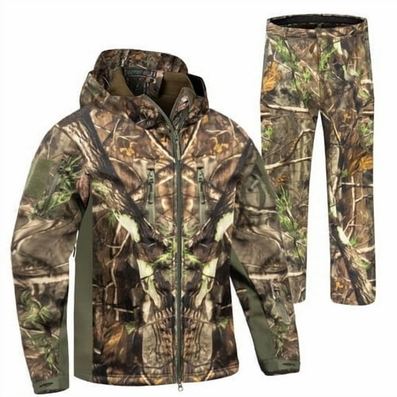 WTVIDAS Hunting Clothes for Men with Lining, Compatible Water Resistant Deer Hunting Jacket and Pants(M)