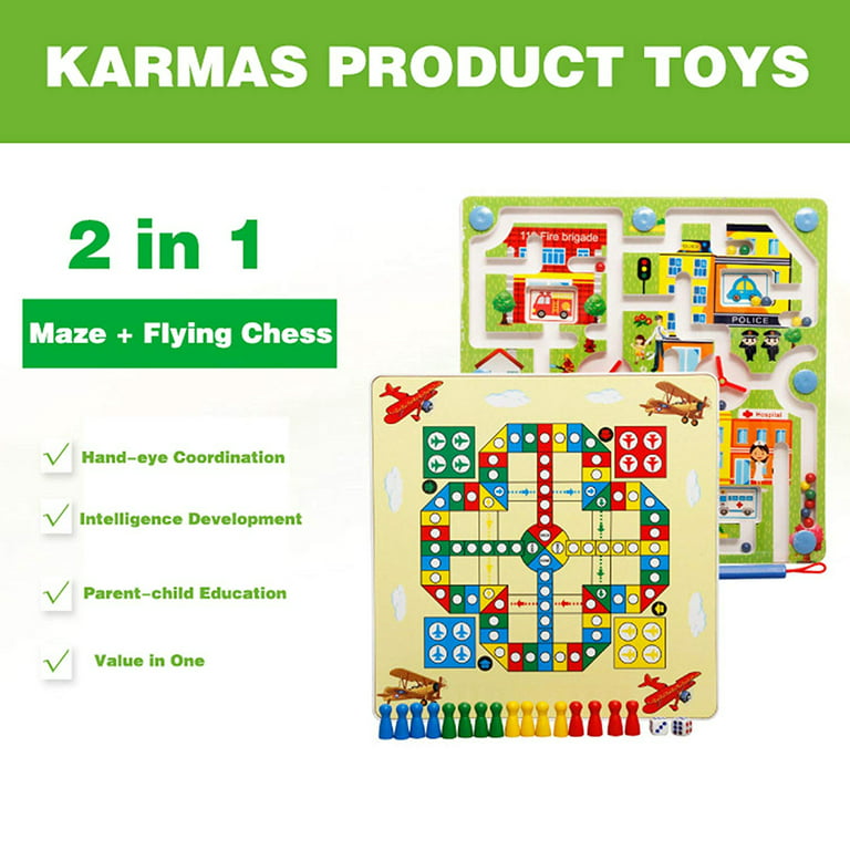 Source Tempo Toys Children Fun Two-in-One Playing Chess Flying Chess Game  juguetes de madera kids Educational Wooden Toy on m.