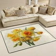 thumbnail image 2 of Area Rugs 36"x24" Indoor Non-Slip Wear Resistant Floor Mats Soft Large Carpets for Living Room Bedroom Home Decor Washable Rug Vintage Watercolor Daffodil Bouquet, 2 of 7