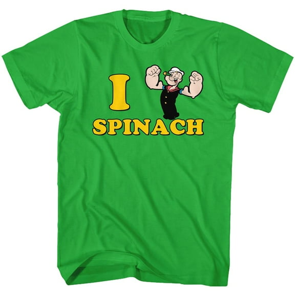 Popeye I <3 Spinach Kelly Adult T-Shirt 5Xl