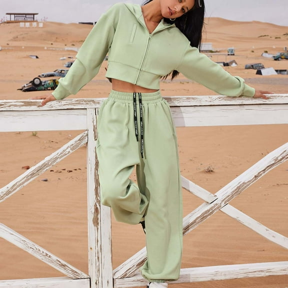 AOOCHASLIY Women Suits Women's Fashion Suit Long Sleeve Color Round Neck Sweatsuit