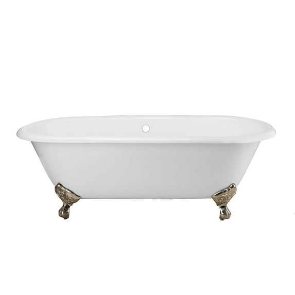 Cambridge 60 Inch Cast Iron Double Ended Clawfoot Tub - No Faucet Drillings
