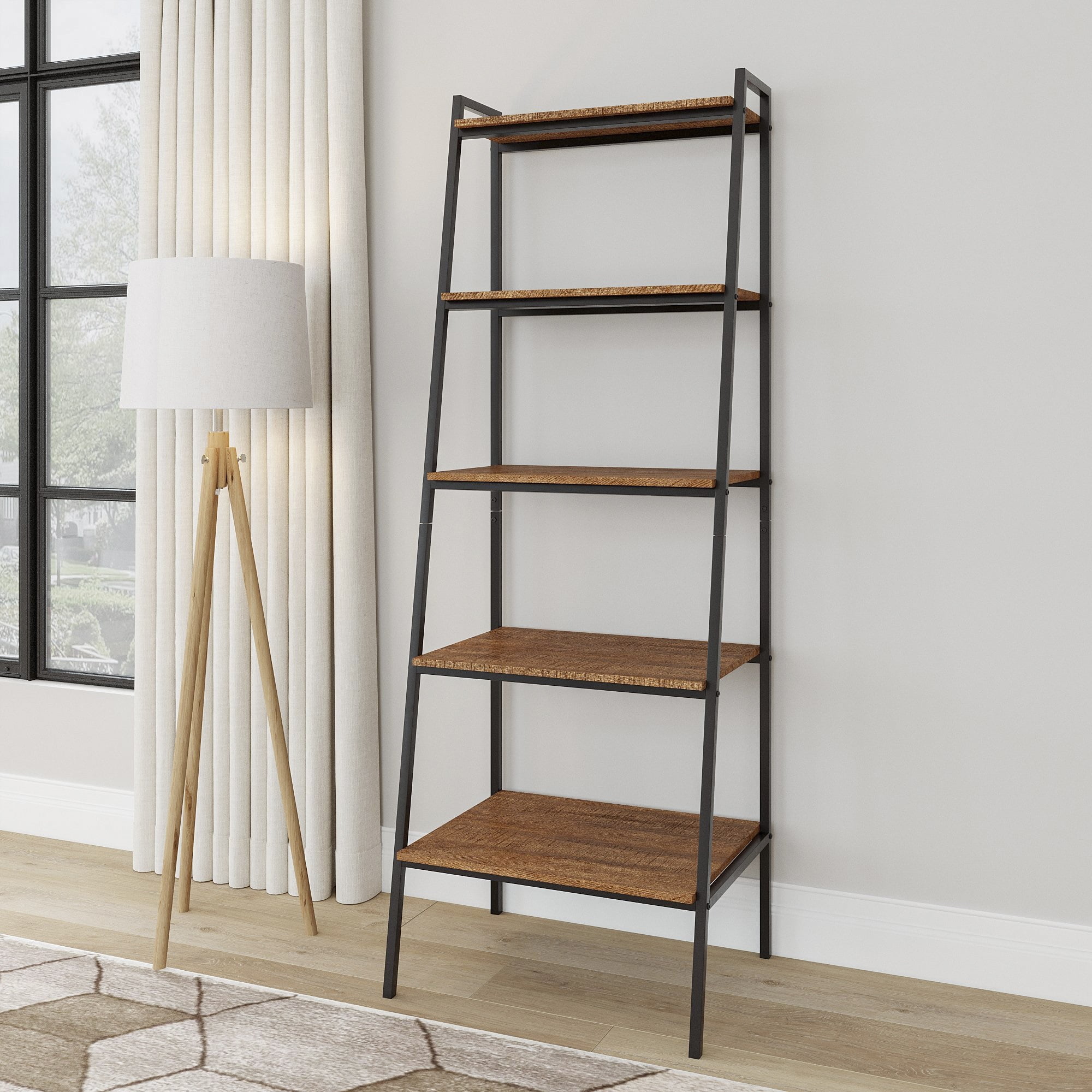 District Indoor Metal 5-Tier Open Ladder Shelf
