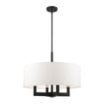 thumbnail image 6 of Livex Lighting Cresthaven 4-Light Transitional Metal/Fabric Chandelier in Black, 6 of 11